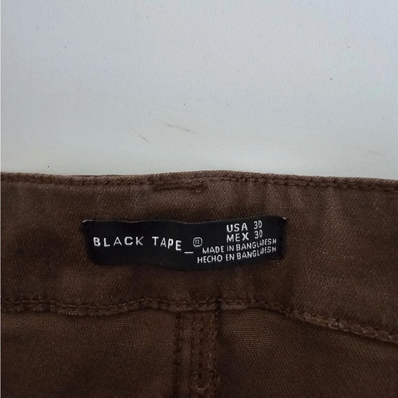 $68 New Black Tape Leather Ankle Pants Brown Women High Rise Size 30 Pockets - Picture 12 of 12